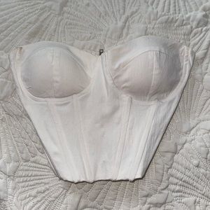 White corset tube top